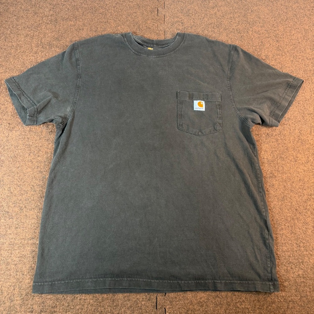 Carhartt Mens Original Fit Pocket T-Shirt Faded Black Workwear Size M 2916